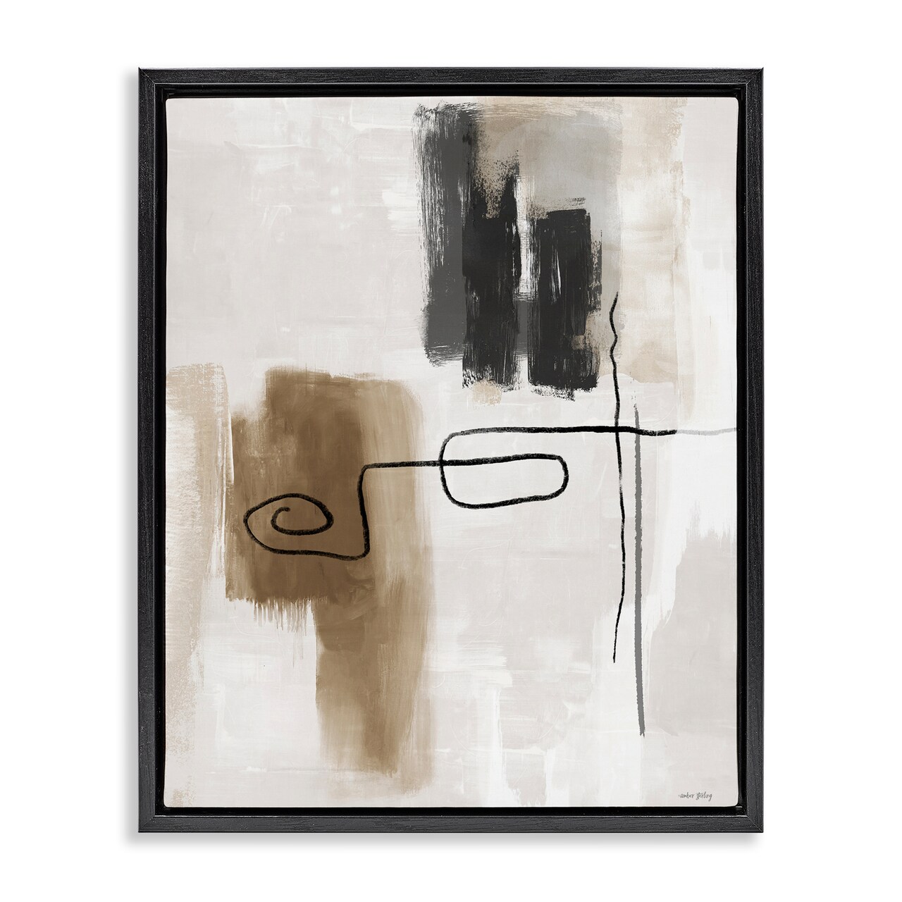 Stupell Industries Flowing Contrast Grey & Tan Floating Frame, design by Amber Sterling